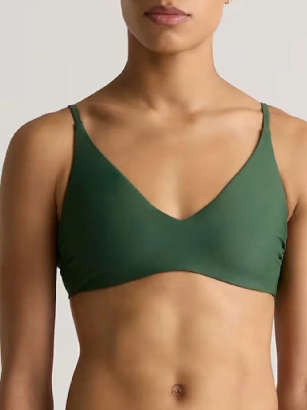 New! Quince Italian V-Neck Bikini Top In Palm Green Size Medium